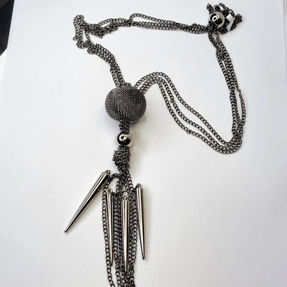Metallic dome Mesh Charms Necklace - Picture 6 of 6